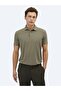 Khaki Plain Polo Neck T-Shirt