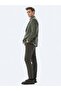Green Plain Comfort Fit Wool Blend Jacket - 3