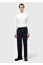 Navy Blue Striped Woven Loose Fit Casual Trousers