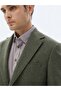Green Plain Comfort Fit Wool Blend Jacket - 5