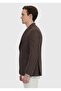 معطف بني منقوش من الصوف بنسبة 100% من Zeroweight Slim Fit - 5