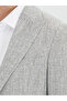 Gray Patterned Modern Fit Linen Blended Jacket - 3