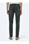 Dark Green Slim Fit Denim Cotton Blended Trousers - 4