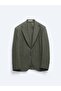 Green Plain Comfort Fit Wool Blend Jacket - 7