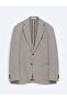 Light Brown Patterned Modern Fit Wool Blend Jacket - 6