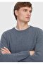 Medium Gray Crew Neck Plain Knit 100% Cashmere Knitwear Sweater - 3