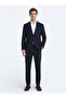 Navy Blue Straight Modern Fit Wool Blended Suit - 3
