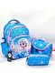 Blue First School Bag Set of 3 Girls Primary School Bag with Character Pattern