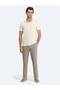 Ecru Jacquard Polo Neck Cotton Blend T-Shirt - 2