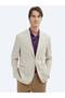 Beige Patterned Modern Fit Jacket