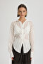 Vesper Triangle Cut Tie-Dye Ecru Shirt - 2