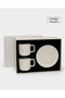 4-Piece 2-Person Porcelain Coffee Cup Set with Relief and Serrated Edge, 90 ml - 3