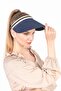 Navy Blue Straw Visor Hat - Women's Tennis Hat - 2