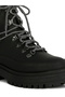 Women's Lace Up Chunky Platform Biker Boots in Black - 4