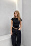 Basic Black Baby Tee Crop Top T-Shirt