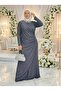 Luxury Evening Dress with Self-Glittering Stones