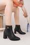 Senyo 884 Black Zippered Women's Boots
