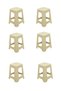 Sturdy Plastic Karizma Rattan Stool (6 Pieces) Desert Beige - 2