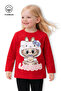 Girl's Cotton Seasonal Printed Long Sleeve Tshirt