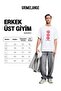 Giano men's organic cotton crew neck printed oversized white t-shirt - 7
