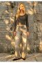 Anthracite Ribbed Knit Long Sleeve Slim Fit Cropped