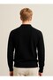 Men's Full Mold Solid Color Polo Neck Zippered Long Sleeve Knitwear Sweater - Lp903 - 5
