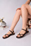 Women's Brown Buckle Detail Flip Flops Comfortable Sandals - 2