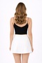Women's V-Neck Black Rope Strap Crop Top - 3