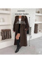Women's Premium Trench Coat Striped Pattern Trend Long Outerwear Trench Coat - 2
