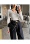 Lace Detailed V-Neck Blouse - White - 5