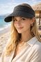 Black Hand Knitted Straw Visor Tenisci Women's Hat