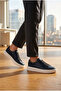 Tommy Deri Sneaker Lacivert Komfort Taban Ayakkabı - 2