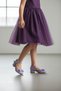 Girl's Lilac Color Princess Stylish Evening Dress Shoes with Tiny Heels - 6