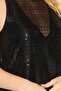 Women Textured Mini Dress, Black - 2