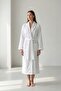 Shalyaka Bathrobe White, Heart Embroidery, 100% Cotton, Unisex, Ideal for Women's Spa