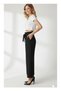 Women's High Waist Wide Leg Pants with Pockets, Elastic Waistband, and Tie-Up Fabric Trousers - 5
