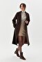 Belted Long Cashmere Coat Brown - 2