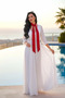 وشاح أحمر طويل فيسكوز - 150×6 سم - 2