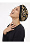 Special Design Black with Gold Ottoman Motif Lined Ready-Made Hijab Hijab Evening Dress Bonnet - 3