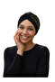 Special Design Black with Gold Sand Pattern Lined Ready-Made Hijab Hijab Evening Dress Bonnet - 2