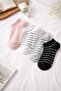 4 Pairs of Women's Cotton Pack Striped Booties Socks - 5