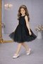 Girl's Black Simple Stylish Satin Graduation Birthday Dress Flower Girl Dress - 2