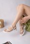 Holi̇day Gold Metal Detailed Adjustable Flip Flop K Belt I Flat Women's Sandals - 3