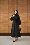 Women's Waist Tie Dress Black - 3