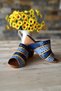 Foça- Blue Multicolored Genuine Leather Slippers - 2