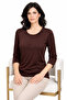 New Season 2024 Simple Pattern Round Neck Regular Fit Mother Combed Cotton Blouse 6380 - 6