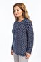 Women's High Quality Round Neck Floral Patterned Middle Age Mother Combed Cotton Blouse 6541 - 3