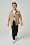 Boy's 3-Piece Set (Lycra Ribbed Shirt, T-Shirt and Drawstring Pants with Elastic Waist) Camel - 2