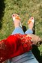 Alaçatı- White Multicolored Genuine Leather Sandals - 2