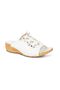 Kuşadası- White Genuine Leather Slippers - 2